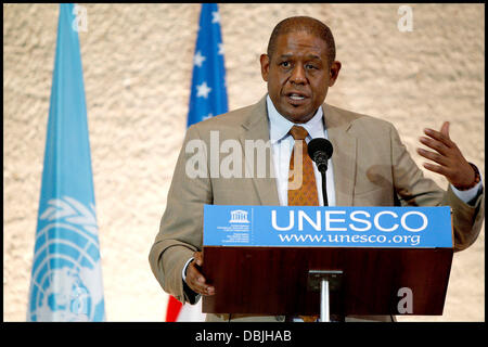 Forest Whitaker Nominierung als Goodwill-Botschafter für den Frieden und der Versöhnung für die Vereinten Nationen pädagogische, wissenschaftliche und kulturelle Körper am Sitz der Unesco. Paris, Frankreich - 21.06.11 Stockfoto