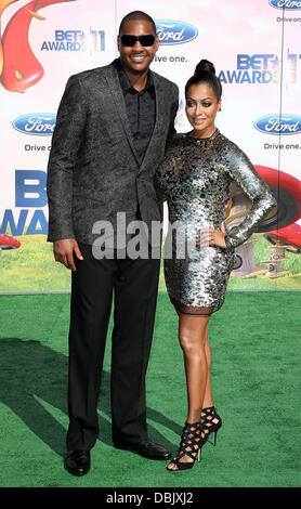 Carmelo Anthony und LaLa Vasquez BET Awards 11 statt auf dem Shrine Auditorium Los Angeles, Kalifornien - 26.06.11 Stockfoto