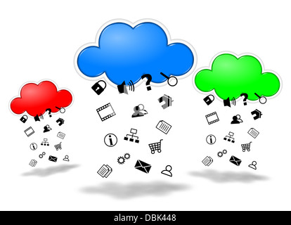 Sammeln von Daten-Cloud-computing-Wettbewerb Konzept Abbildung Stockfoto