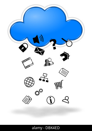 Sammeln von Daten-Cloud-computing-Konzept Abbildung Stockfoto