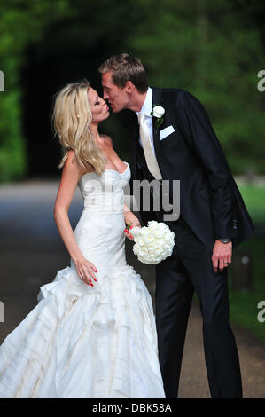 Peter Crouch und Abbey Clancy aka Abigail Clancy aka Abtei Crouch aka Abigail Crouch aka Abigail Clancy aka Abtei Crouch aka Abigail Crouch Hochzeit in Stapleford Park Hotel Leicestershire, England - 30.06.11 Stockfoto