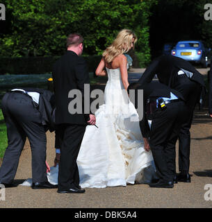 Peter Crouch und Abbey Clancy aka Abigail Clancy aka Abtei Crouch aka Abigail Crouch aka Abigail Clancy aka Abtei Crouch aka Abigail Crouch Hochzeit in Stapleford Park Hotel Leicestershire, England - 30.06.11 Stockfoto