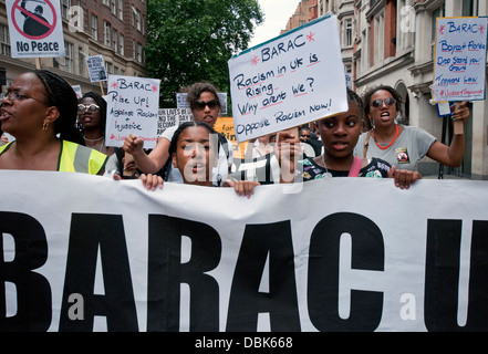 London März und Kundgebung gegen globalen Rassismus & Ungerechtigkeit folgenden Freispruch von George Zimmerman Schuss & Trayvon Martin getötet Stockfoto