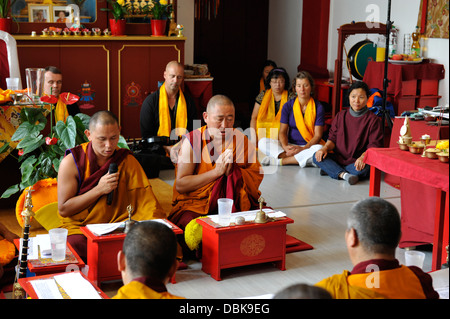 Sandmandala Avalokiteshvara Tibet-Hannover 2012. Stockfoto