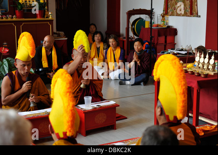 Sandmandala Avalokiteshvara Tibet-Hannover 2012. Stockfoto