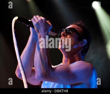 Glasvegas Sänger James Allan im iTunes Festival im Roundhouse London, England - 10.07.11 führt Stockfoto