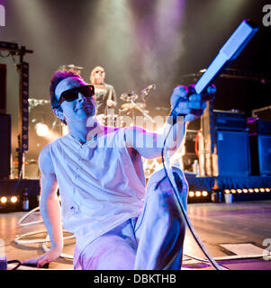 Glasvegas Sänger James Allan im iTunes Festival im Roundhouse London, England - 10.07.11 führt Stockfoto