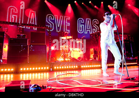 Glasvegas Sänger James Allan im iTunes Festival im Roundhouse London, England - 10.07.11 führt Stockfoto