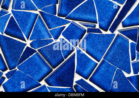 Abstrakt - blaue Fliesen Mosaik, Nahaufnahme Stockfoto