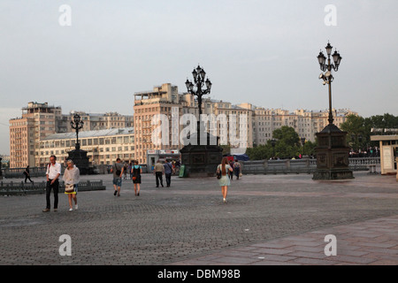 Blick auf das Haus am Ufer des Museums aus Patriarshiy Most, Moskau Stockfoto