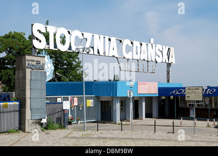 Haupteingang der Werft in Danzig - Stocznia Gdanska. Stockfoto