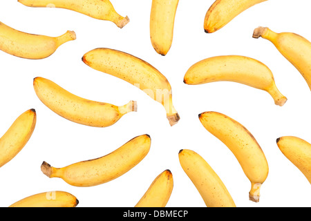 Banane Fliese auf weißem Hintergrund Stockfoto