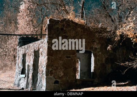 Verlassene alte Tankstelle von Route 66, Oklahoma, USA Stockfoto