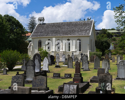 dh Russell Bucht der Inseln Neuseeland Christuskirche Friedhof älteste New Zealand Kirchengebäude aus Holz Kolonial Stockfoto
