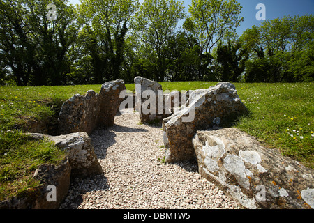 Nympsfield Long Barrow in der Nähe von Stroud, Gloucestershire, England, UK Stockfoto