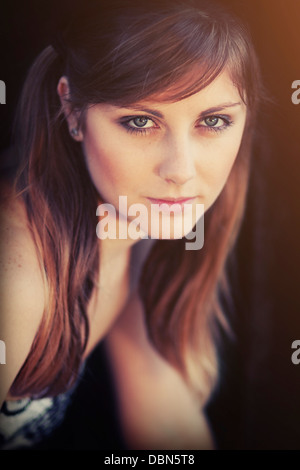 Junge Frau mit langen Haaren, Porträt, Kroatien, Europa Stockfoto