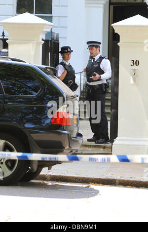 Atmosphäre Amy Winehouse Haus am Tag nach ihrem Tod London, England - 24.07.11, Stockfoto