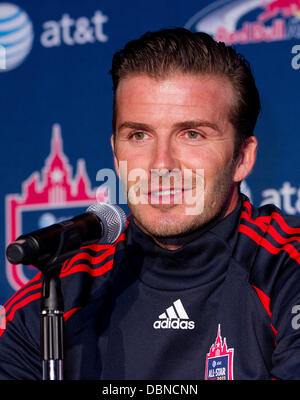 David Beckham von Los Angeles Galaxy auf der MLS All-Star 2011-Pressekonferenz am All-Star-HUB. New York City, USA - 25.07.11 Stockfoto