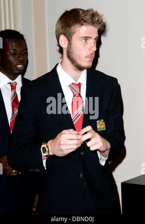 David De Gea Hublot "Kunst der Fusion" Modenschau mit Sir Alex Ferguson und Manchester United - Ankunft New York City, USA - 25.07.11 Stockfoto