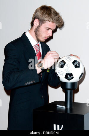 David De Gea Hublot "Kunst der Fusion" Modenschau mit Sir Alex Ferguson und Manchester United - Ankunft New York City, USA - 25.07.11 Stockfoto