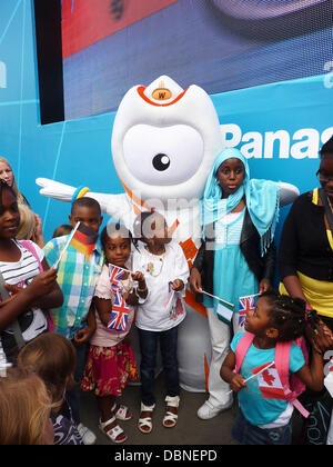 Wenlock London 2012 Olympische Spiel Maskottchen während der "London 2012-ein Jahr To Go" Zeremonie auf dem Trafalgar Square. London, England - 27.07.11 Stockfoto