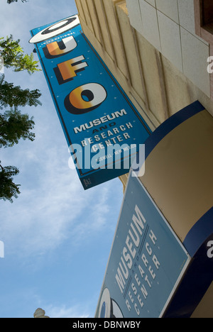 UFO-Museum Roswell New Mexico USA Sign. Stockfoto