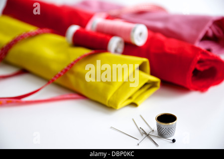 Nähen-Materialien und Gewebe, München, Bayern, Deutschland Stockfoto