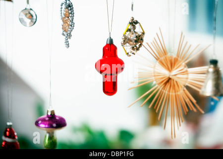 Vielzahl von Christbaumkugeln und Ornamente, München, Bayern, Deutschland Stockfoto