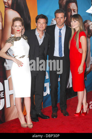 Leslie Mann, Jason Bateman, Ryan Reynolds und Olivia Wilde "The Change Up" Los Angeles Premiere bei The Regency Village Theatre - Ankünfte Westwood, Kalifornien - 01.08.11 statt Stockfoto