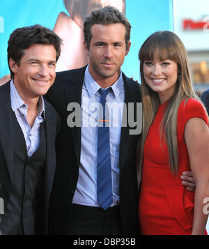 Jason Bateman, Ryan Reynolds und Olivia Wilde "The Change Up" Los Angeles Premiere statt at The Regency Village Theatre Westwood, Kalifornien, USA - 01.08.11 Stockfoto