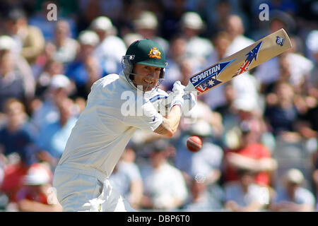 Manchester, UK. 2. August 2013. Michael Clarke tagsüber zwei der Investec Asche 3. Testspiel im Old Trafford Cricket Ground, am 2. August 2013 in London, England. Bildnachweis: Mitchell Gunn/ESPA/Alamy Live-Nachrichten Stockfoto