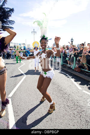 Atmosphäre Brighton Gay Pride 2011 Brighton, England - 13.08.11 Stockfoto