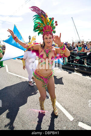 Atmosphäre Brighton Gay Pride 2011 Brighton, England - 13.08.11 Stockfoto