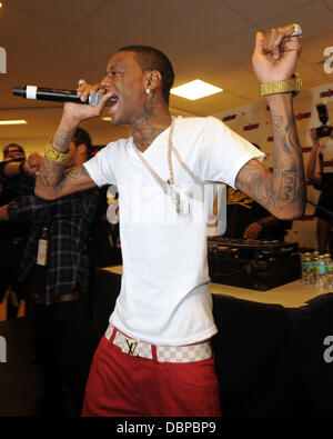 Soulja Boy führt während der Kick-off von Macys "Mstyle Lab" Konzert-Tournee bei Macy's in Fort Lauderdale, Florida, Fort Lauderdale, Florida - 13.08.11 Stockfoto