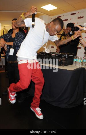 Soulja Boy führt während der Kick-off von Macys "Mstyle Lab" Konzert-Tournee bei Macy's in Fort Lauderdale, Florida, Fort Lauderdale, Florida - 13.08.11 Stockfoto