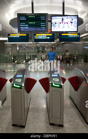 Bayfront MRT Station Singapur U-Bahn Stockfoto