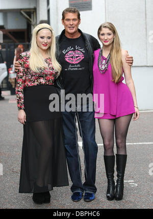 Hayley Hasselhoff, David Hasselhoff, Taylor Ann Hasselhoff bei der ITV Studios London, England - 18.08.11 Stockfoto