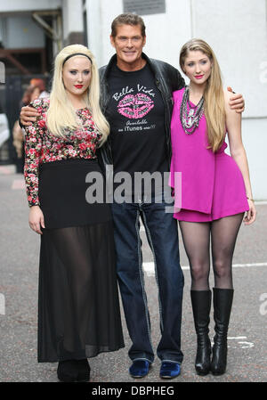 Hayley Hasselhoff, David Hasselhoff, Taylor Ann Hasselhoff bei der ITV Studios London, England - 18.08.11 Stockfoto