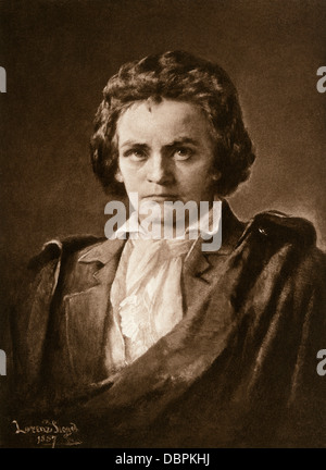 Komponist Ludwig van Beethoven. Photogravure einer Abbildung Stockfoto