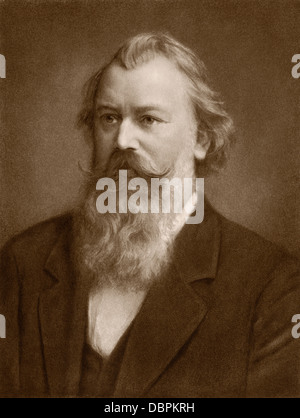 Komponisten Johannes Brahms. Photogravure Stockfoto