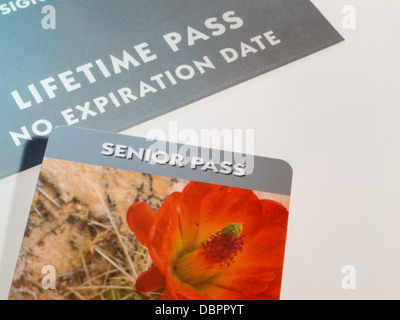 Der National Parks and Federal Recreational Lands-Senior-Access-Pass, USA Stockfoto