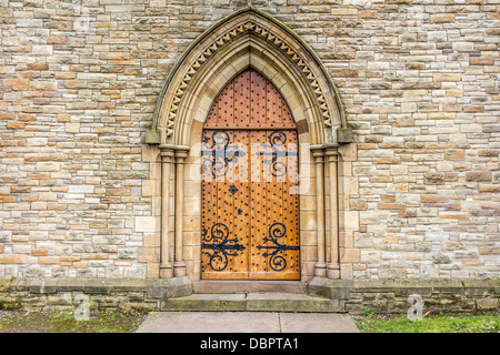 Geschlossene Kirche Tür Main Eingang St. Pauls Baaring Stockfoto