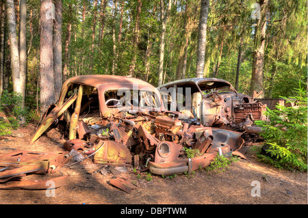 Auto Dump Kirkö Mosse in Ryd, Schweden Stockfoto