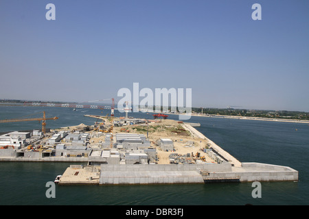 MOSE, ein Projekt soll die Stadt Venedig in Italien vor Überschwemmungen zu schützen. Stockfoto