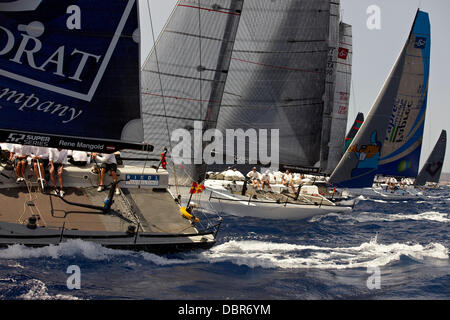 Mallorca, Spanien. 2. August 2013. Gaastra TP52 Flet in Aktion während der 32. Copa del Rey Mapfre Palma De Mallorca Tag 5. Real Club Nautico Palma Credit: Aktion Plus Sport/Alamy Live-Nachrichten Stockfoto