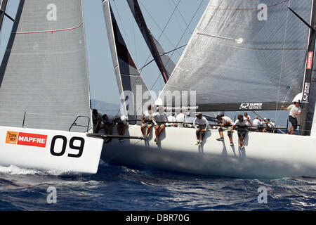 Mallorca, Spanien. 2. August 2013. Gaastra TP52 in Aktion während der 32. Copa del Rey Mapfre Palma De Mallorca Tag 5. Real Club Nautico Palma Credit: Aktion Plus Sport/Alamy Live-Nachrichten Stockfoto