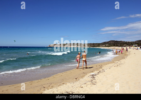 Der mediterrane Ferienort Algajola liegt zwischen Calvi und l ' Ile Rousse auf der Nord-Ostküste von Korsika, Frankreich. Stockfoto