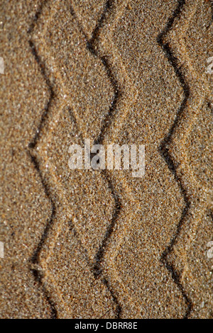 Reifen-Druck In Sand Reifen Print Sand Muster Print Hintergrundtextur Stockfoto