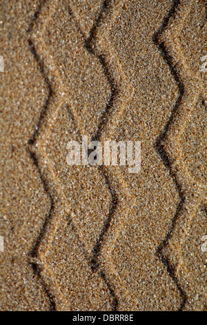 Reifen-Druck In Sand Reifen Print Sand Muster Print Hintergrundtextur Stockfoto