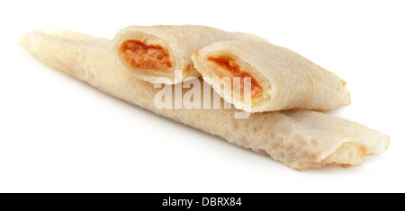 Bengali Leckerbissen - Pfanne Kuchen mit Kokos Füllung genannt Patishapta Pitha Stockfoto